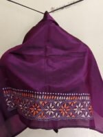 Premium Silk Kantha Stitch Blouse Piece (Purple)
