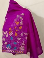 Silk Kantha Stitch Blouse Piece (Purple) - Image 4