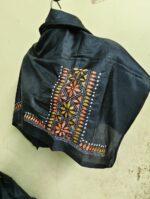 Silk Kantha Stitch Blouse Piece (black colour) - Image 5