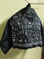 Silk Kantha Stitch Blouse Piece For Women  (Black) - Image 3