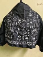 Silk Kantha Stitch Blouse Piece For Women  (Black)