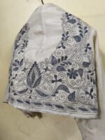 Silk Kantha Stitch Blouse Material (White) - Image 3