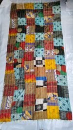 Multicolour Reversible Patchwork Kantha Silk Stole