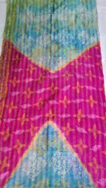 Multicolour - Patchwork Kantha Silk Big Dupatta - Image 3