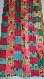 Multicolour - Patchwork Kantha Silk Big Dupatta