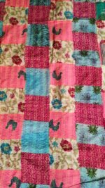 Multicolour - Patchwork Kantha Silk Big Dupatta - Image 6