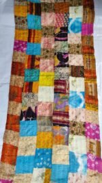 Multicolour - Kantha Stitch Patchwork Silk Big Dupatta - Image 4