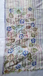 Multicolour - Kantha Stitch Patchwork Silk Big Dupatta - Image 6
