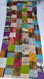 Kantha Stitch Patchwork Silk Stole Multicolour