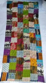 Kantha Stitch Patchwork Silk Stole Multicolour - Image 4