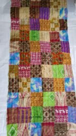 Kantha Stitch Patchwork Silk Dupatta Multicolour - Image 3