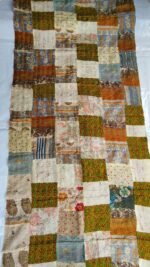 Patchwork Kantha Stitch Silk Dupatta Multicolour - Image 4