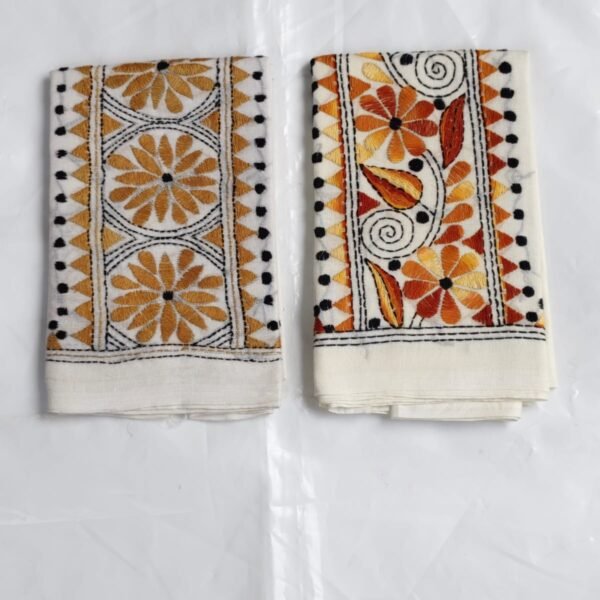 White Blouse Material – Multi-Colored Embroidery