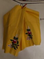 Embroidered Blouse Piece – Floral Motif (Yellow) - Image 4