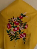 Embroidered Blouse Piece – Floral Motif (Yellow) - Image 3