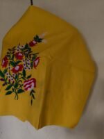 Embroidered Blouse Piece – Floral Motif (Yellow) - Image 2