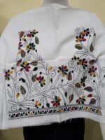White Blouse Material – Multi-Colored Embroidery - Image 3