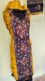 Handcraft Kantha Batik Salwar Suit Piece (Light Yellow) - Image 2