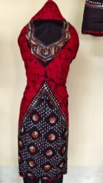 Pure Cotton Kantha Batik Salwar Suit (Red)