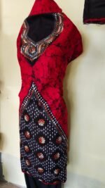 Pure Cotton Kantha Batik Salwar Suit (Red) - Image 2