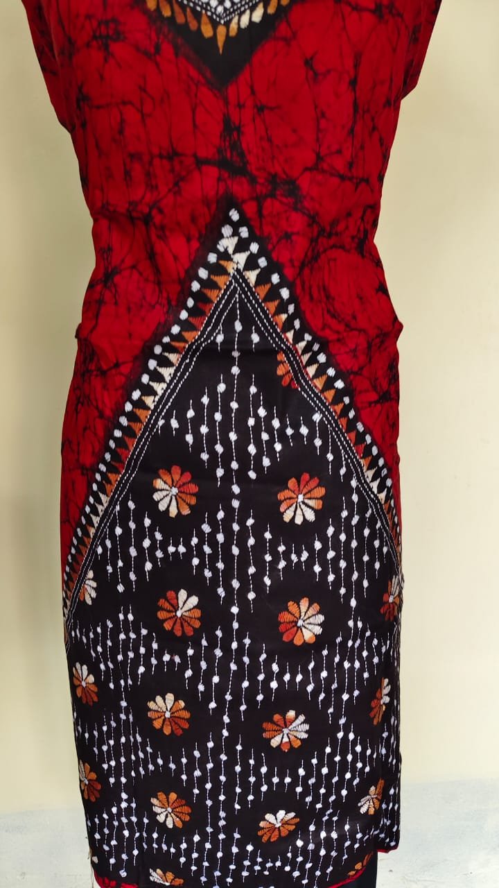 WhatsApp Image 2025-09-14 at 11.12.46_2624c5e3 Pure Cotton Kantha Batik Salwar Suit (Red) - Image 6