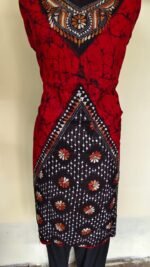 Pure Cotton Kantha Batik Salwar Suit (Red) - Image 5