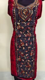 Pure Cotton Kantha Batik Salwar Suit 3Piece (Red) - Image 5