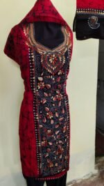 Pure Cotton Kantha Batik Salwar Suit 3Piece (Red) - Image 2