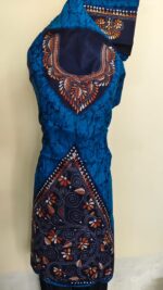Material of Kantha Stitch Batik Salwar Suit blue