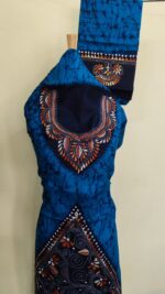 Material of Kantha Stitch Batik Salwar Suit blue - Image 5