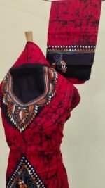 Pure Cotton Kantha Batik Salwar Suit Piece (Red) - Image 4