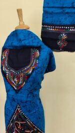 Kantha Stitch Batik Salwar Suit (Blue) - Image 6