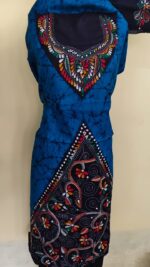 Kantha Stitch Batik Salwar Suit (Blue) - Image 3