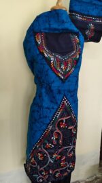 Kantha Stitch Batik Salwar Suit (Blue) - Image 2