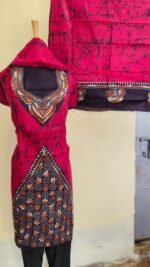 Pure Cotton Kantha Stitch Batik Salwar Suit Piece - Image 3
