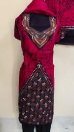 Pure Cotton Kantha Stitch Batik Salwar Suit Piece - Image 4