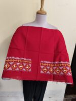 Cotton Gujarati Kantha Blouse Material Red - Image 2