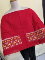 Cotton Gujarati Kantha Blouse Material Red - Image 4