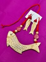 Wooden jewellery Set For girls Elegant Fish Design - Image 3