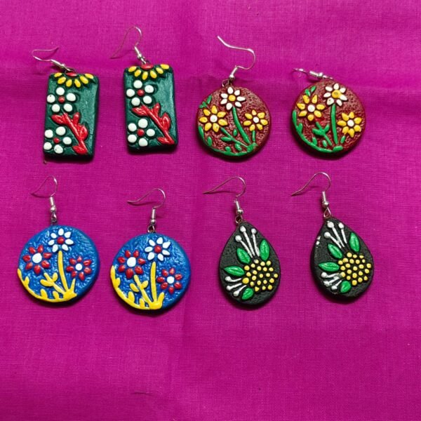 Terracotta Earrings Set Multi Design ( 4-Set)