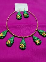 Handcrafted Leaf & Flower Terracotta Necklace Set
