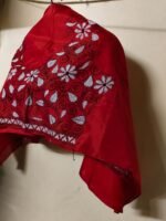 Silk Kantha Stitch Blouse Piece (Color - Tomato ) - Image 2