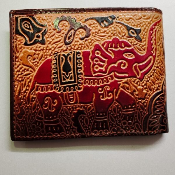Leather Wallet – Royal Elephant Design