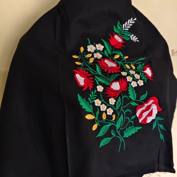 Embroidered Blouse Material floral (Black)