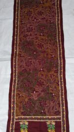 Maroon Floral Silk Kantha Stitch Stole – Handcrafted Elegance - Image 6