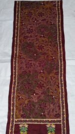 Maroon Floral Silk Kantha Stitch Stole – Handcrafted Elegance - Image 5