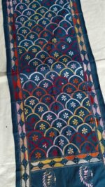 Silk Kantha Stitch Stole – Floral - Image 2