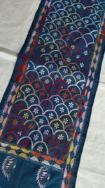 Silk Kantha Stitch Stole – Floral - Image 3
