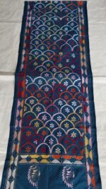 Silk Kantha Stitch Stole – Floral - Image 4