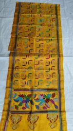 Multicolor Geometric Kantha Silk Stole - Image 4